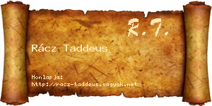 Rácz Taddeus névjegykártya